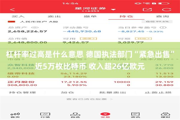 杠杆率过高是什么意思 德国执法部门“紧急出售”近5万枚比特币 收入超26亿欧元