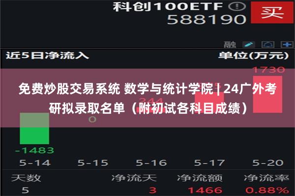 免费炒股交易系统 数学与统计学院 | 24广外考研拟录取名单（附初试各科目成绩）