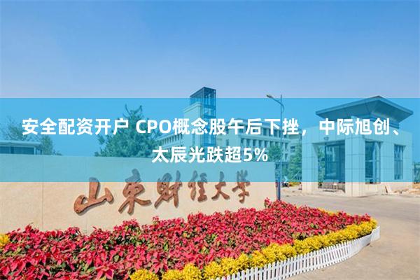 安全配资开户 CPO概念股午后下挫，中际旭创、太辰光跌超5%