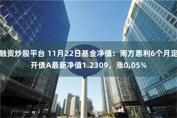 融资炒股平台 11月22日基金净值：南方惠利6个月定开债A最新净值1.2309，涨0.05%